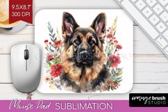 Floral Dog Mouse Pad Sublimation - Flowers Mousepad PNG Product Image 1