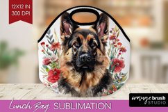 Floral Dog Lunch Bag - Flowers Lunch Bug PNG Sublimation Product Image 1