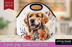Floral Dog Lunch Bag - Flowers Lunch Bug PNG Sublimation Product Image 1