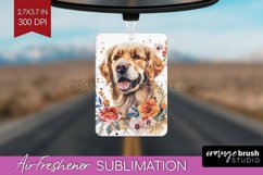 Floral Dog Air Freshener PNG - Flowers PNG Sublimation Product Image 1