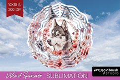 Floral Dog Wind Spinner Sublimation PNG - Flowers Round Product Image 1
