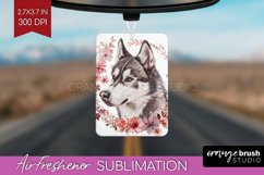 Floral Dog Air Freshener PNG - Flowers PNG Sublimation Product Image 1