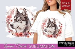 Floral Dog Square Tshirt Background - Flowers PNG Product Image 1