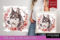 Floral Dog Tote Bag - Flowers Tote Bag PNG Sublimation Product Image 1