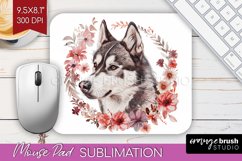 Floral Dog Mouse Pad Sublimation - Flowers Mousepad PNG Product Image 1