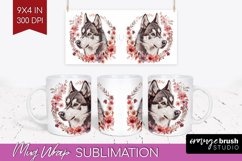 Floral Dog Mug Wrap - Flowers Mug PNG Sublimation Product Image 1