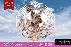 Floral Dog Wind Spinner Sublimation PNG - Flowers Round Product Image 1