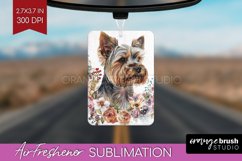 Floral Dog Air Freshener PNG - Flowers PNG Sublimation Product Image 1