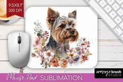 Floral Dog Mouse Pad Sublimation - Flowers Mousepad PNG Product Image 1