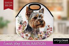 Floral Dog Lunch Bag - Flowers Lunch Bug PNG Sublimation Product Image 1