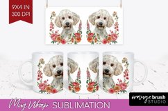Floral Dog Mug Wrap - Flowers Mug PNG Sublimation Product Image 1
