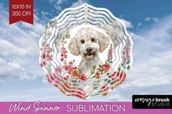 Floral Dog Wind Spinner Sublimation PNG - Flowers Round Product Image 1