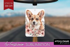 Floral Dog Air Freshener PNG - Flowers PNG Sublimation Product Image 1