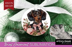 Floral Dog Ornament PNG - Flowers PNG Sublimation Product Image 1