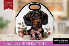 Floral Dog Lunch Bag - Flowers Lunch Bug PNG Sublimation Product Image 1