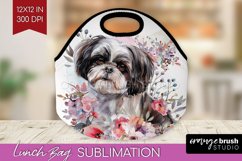 Floral Dog Lunch Bag - Flowers Lunch Bug PNG Sublimation Product Image 1