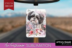 Floral Dog Air Freshener PNG - Flowers PNG Sublimation Product Image 1