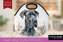 Floral Dog Lunch Bag - Flowers Lunch Bug PNG Sublimation Product Image 1