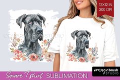 Floral Dog Square Tshirt Background - Flowers PNG Product Image 1