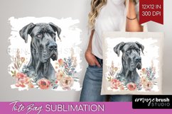 Floral Dog Tote Bag - Flowers Tote Bag PNG Sublimation Product Image 1