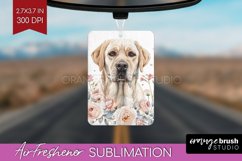 Floral Dog Air Freshener PNG - Flowers PNG Sublimation Product Image 1
