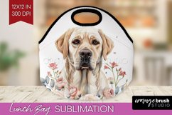 Floral Dog Lunch Bag - Flowers Lunch Bug PNG Sublimation Product Image 1