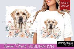 Floral Dog Square Tshirt Background - Flowers PNG Product Image 1