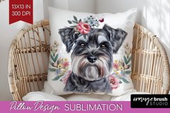 Floral Dog Pillow Sublimation - Flowers Pillow Cover PNG Product Image 1