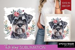Floral Dog Tote Bag - Flowers Tote Bag PNG Sublimation Product Image 1