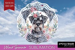 Floral Dog Wind Spinner Sublimation PNG - Flowers Round Product Image 1