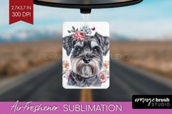 Floral Dog Air Freshener PNG - Flowers PNG Sublimation Product Image 1