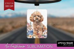 Floral Dog Air Freshener PNG - Flowers PNG Sublimation Product Image 1