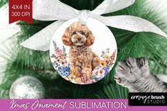 Floral Dog Ornament PNG - Flowers PNG Sublimation Product Image 1