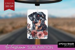 Floral Dog Air Freshener PNG - Flowers PNG Sublimation Product Image 1