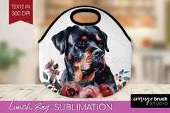 Floral Dog Lunch Bag - Flowers Lunch Bug PNG Sublimation Product Image 1