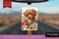 Floral Dog Air Freshener PNG - Flowers PNG Sublimation Product Image 1