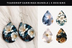 Flower Teardrop Earring Sublimation PNG Bundle Product Image 4