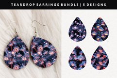 Flower Teardrop Earring Sublimation PNG Design Product Image 1