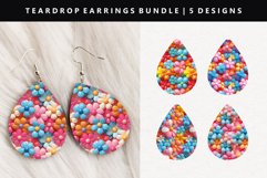 Flower Teardrop Earring Sublimation PNG Design Product Image 1