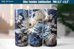 3D Flower 20 OZ Skinny Tumbler Sublimation Product Image 1