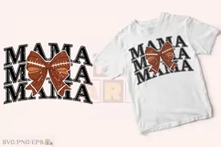 Fall Season Football Mama Coquette Bow SVG T-shirt Design Product Image 2