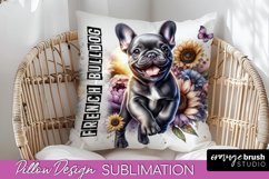Dog Pillow Cover - Dog Mom Floral Pillow Sublimation Product Image 1