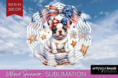 French Bulldog Dog Wind Spinner Sublimation PNG Patriotic Product Image 1