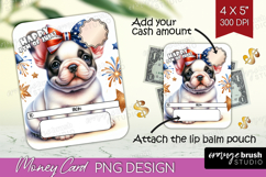 French Bulldog Dog Money Card PNG 4th of July Money Card Product Image 1