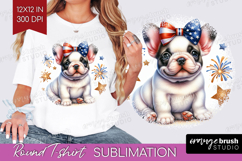 French Bulldog Dog Round Tshirt Background Patriotic Dog PNG Product Image 1