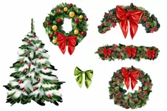 Winter scene Clipart, Christmas door scene Product Image 4