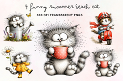 Funny Summer Beach Cat PNG Clipart Product Image 1