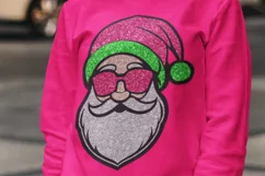 Glitter Santa PNG, Santa SVG, Santa with sunglasses PNG Product Image 6