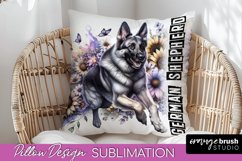 Dog Pillow Cover - Dog Mom Floral Pillow Sublimation Product Image 1