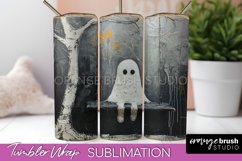 Ghost Tumbler Wrap - Vintage Halloween Tumbler Sublimation Product Image 1
